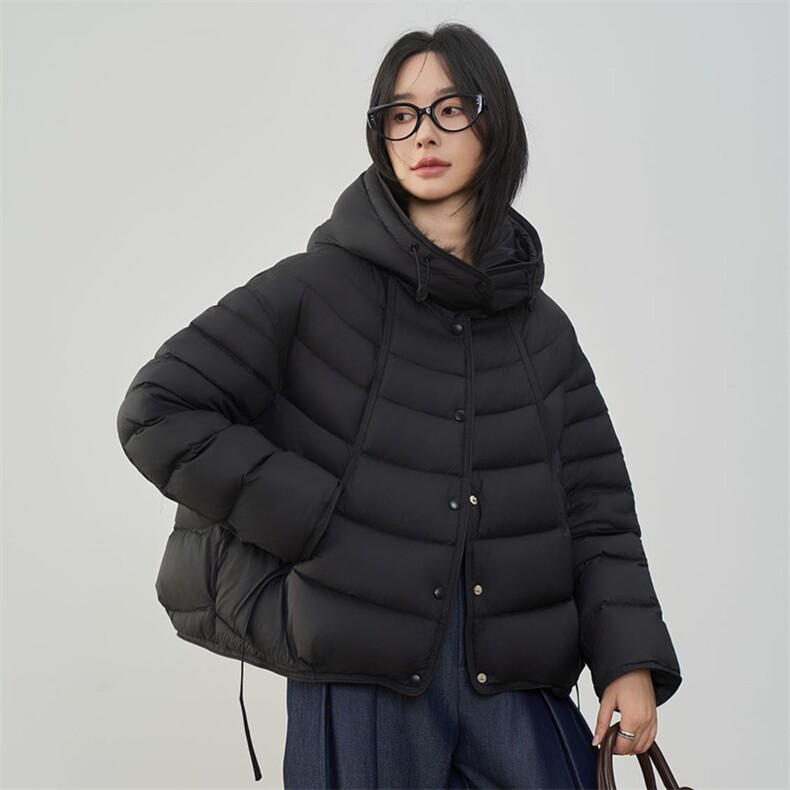 2025年冬季90白鸭绒连帽排骨羽绒服女,女装羽绒服,阳光伊恋