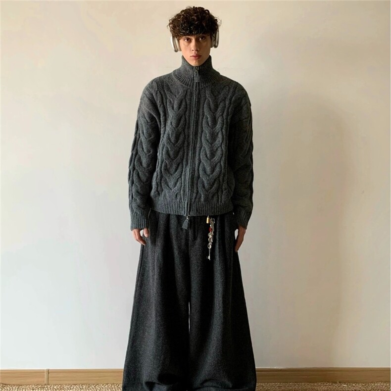 2025年开衫毛衣外套外穿春秋宽松显瘦圆领针织衫上衣,男装针织衫/毛衣,星座506A