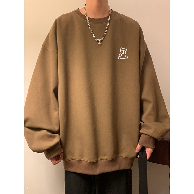 烫花大码330克重磅华棉复合圆领纯色休闲卫衣-W4272-P33【特价】,男装卫衣,电商A007