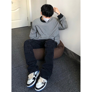 B221 美式ins高街暗黑小众个性微喇牛仔裤 LK23018-P65 控88图片