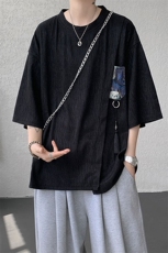 T10121-特批30控58百搭小熊吊坠冰丝短袖T恤夏季新款高品质大码，男装T恤，电商A059