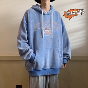 新款秋冬港风宽松连帽套头卫衣X5665-常规P70控88-加绒P80控98图片