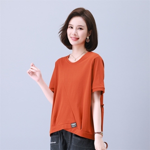 2025夏季新款精品女装潮设计感短袖t恤女宽松显瘦大码打底上衣服图片