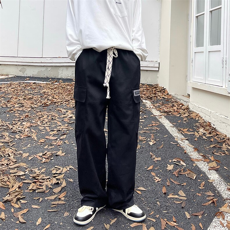 直筒休闲裤男夏季欧美高街潮牌ins工装裤宽松长裤子K0754-P40,男装休闲裤,星座308B-1