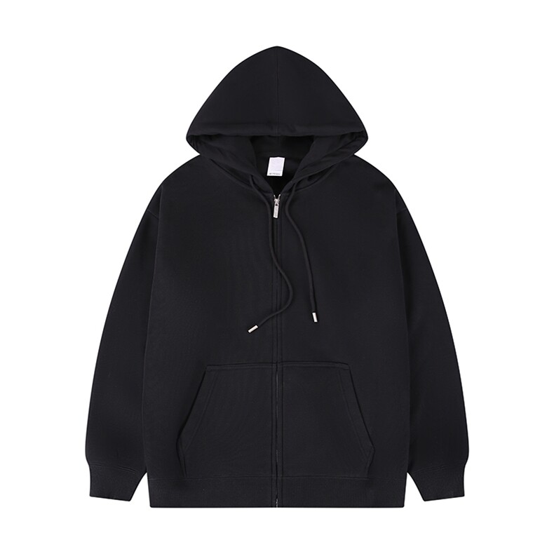 有帽绳版开衫全棉重磅360G阔版宽松光版纯色连帽卫衣外套HM01P38，男装卫衣，电商A486