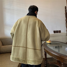 1港风皮毛一体大码M-5XL高级感轻奢机车棉服外套男8708P158控228，男装棉衣，星座226-2