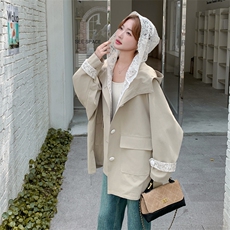 现货蕾丝拼接风衣8863P185K278，女装风衣，2C201