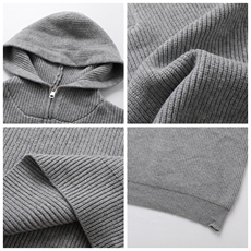 1303B-MY841-P45特P秋冬美式重磅休闲半拉链连帽毛衣内搭针织衫，男装针织衫/毛衣，星座1303B