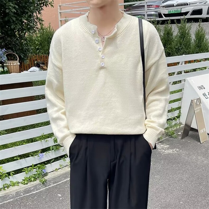 美式街头设计感圆领毛衣男慵懒风休闲针织衫MB60P48,男装针织衫/毛衣,星座1116-2