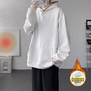 480G重磅加绒硬挺boxy男女秋冬美式高街结构贝壳刺绣连帽卫衣外套图片