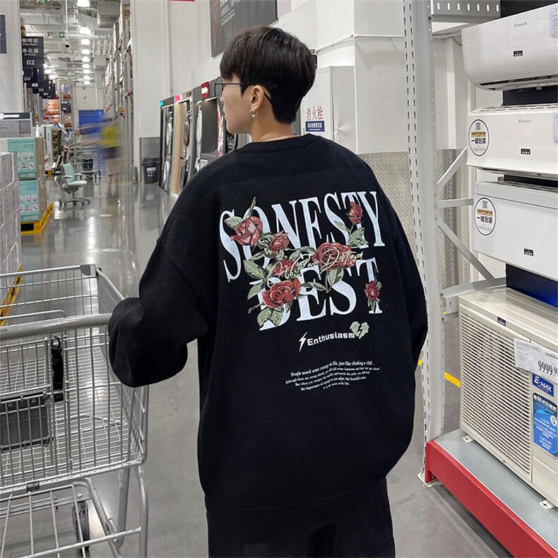 直播品质 秋冬美式潮牌圆领毛衣大码针织衫毛线衣线衫 MY007特P40图片