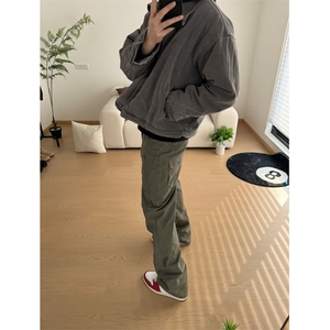 【网图有货】灰绿色工装裤欧美vibe裤子美式伐木裤GZK18LL-特P60图片