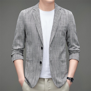2023秋季新款中年男士单件西服爸爸装商务休闲时尚上衣外套图片