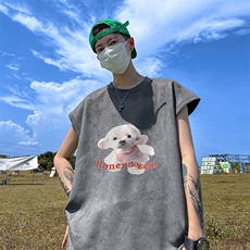 量大优供视频得物直播品230克夏季麂皮绒背心无袖T恤BJ358，男装背心/马甲，电商A486