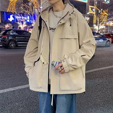 2025春款美式连帽服夹克男港风复古工装外套JK0136-P85，男装夹克，星座308B-2