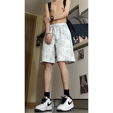 夏季巴黎脏脏短裤宽松扎染运动五分裤A463特P33控68，男装牛仔裤，电商A309
