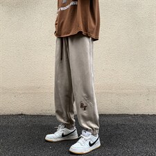 2024秋冬新款港风字母刺绣宽松束脚休闲裤运动裤K238-P60，男装休闲裤，星座914-3