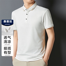 休闲纯色男士短袖POLO衫透气商务T恤翻领简约上衣男装，男装T恤，钱塘6003（原4033）
