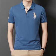 夏季新款男士翻领短袖t恤中年有领男装上衣服休闲POLO衫,男装T恤,电商B212（原钱塘6029）