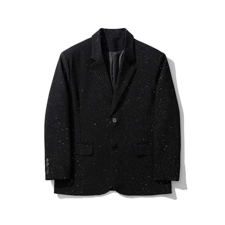 1白底96%聚酯纤维4%氨纶大码M-5XL满天星西装男XF77871P85控138，男装西服，星座226-2