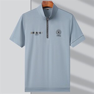 QLM22865男式2023年夏季新款T恤衫男短袖立领休闲polo体恤P63图片