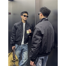 美式斜切解构面包服外套男冬保暖棉衣立领夹克棉服」，男装夹克，四季星座505
