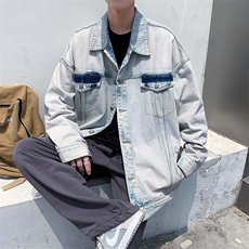 水洗做旧牛仔外套港风高街学生衣服春秋季宽松工装夹克W3721-P62，男装夹克，星座512-2