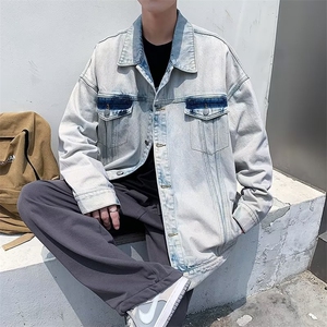 水洗做旧牛仔外套港风高街学生衣服春秋季宽松工装夹克 W3721-P62图片