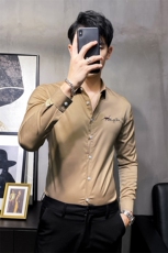 四季款商务休闲男士衬衫男青年英伦风长袖衬衫纯色A068-BF64-P60，男装衬衫，星座419（原A233）
