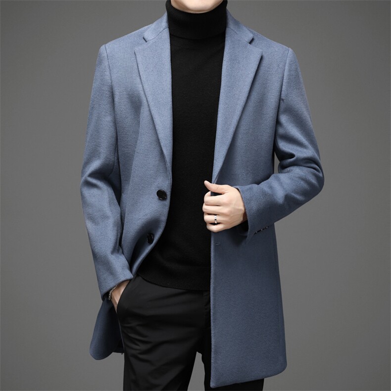 25903男士2023秋新款长袖中长款西服休闲外套单装毛呢西装P205,男装西服,电商B360