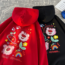 420克华棉复合银狐绒连帽印花加绒卫衣1611B-WY12-P55加绒，男装卫衣，星座1611B