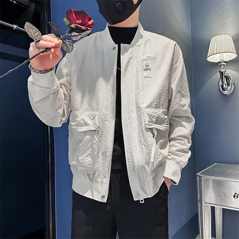 棒球领夹克男修身潮痞帅高级感社会小伙店主风301C-JK12-P98控138,男装夹克,星座301C（原B323）