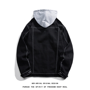 JK3001-p85  M-5X白底ins牛仔夹克绣花破洞大码男日系CITYBOY图片