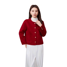 2025年秋季新款百搭小青风羊毛开衫，女装羊毛衫，泰公羊绒