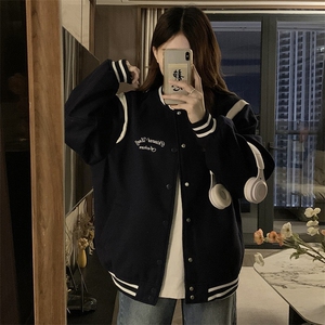 2024年新款港风日系复古字母刺绣立领棒球服夹克外套 JK1262-P80图片