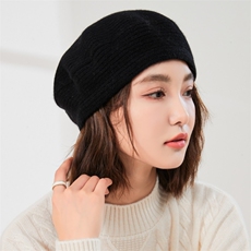 秋冬季新款优雅百搭羊绒贝雷帽简约时尚保暖女帽，帽子，润匹羊绒