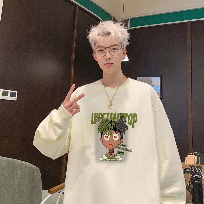 已注册港风纯棉260克高街抖音直播得物品质长袖T恤打底衫T4516P30，男装T恤，电商C408-1(原B339-1)