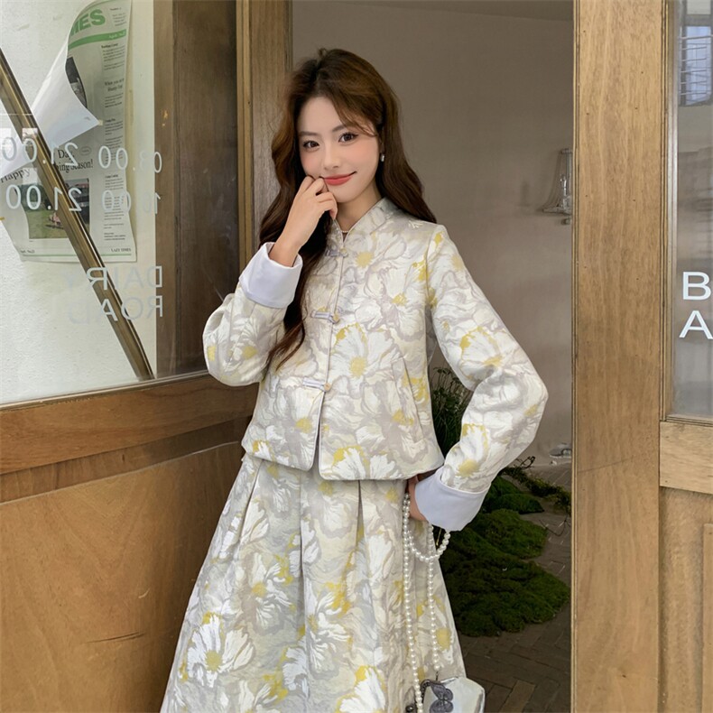2026年春季两件套四季中式纽扣女长袖女装女士精品套装，女装套装/套裙，凡歌灵