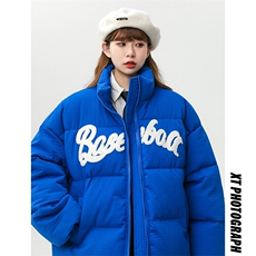 中性风2023冬季新款情侣毛巾绣棉衣立领加厚潮牌棉服MYTC157P95，男装棉衣，电商B220
