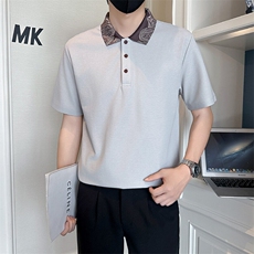 店主风社会小伙男士异色拼接翻领POLO衫男保罗衫301A-1/PL121/P58，男装Polo衫，星座301A-1