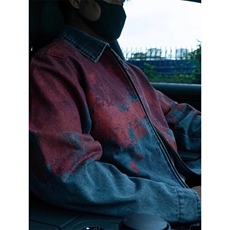 美式潮牌扎染牛仔渐变外套水洗做旧休闲百搭夹克上衣JK2168特P90，男装夹克，星座908-1