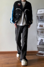 B221美式ins高街暗黑重工艺宽松微喇牛仔裤LK23128-P60控78，男装牛仔裤，电商B221