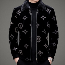 秋冬季外套男士翻领潮流中年商务休闲金貂绒夹克SNNJDR11888-P460，男装夹克，电商B212（原钱塘6029）