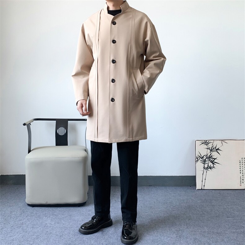 新中式得物精品】风衣男大衣男中长款新风SU5-P95-爆景A,男装风衣,星座401