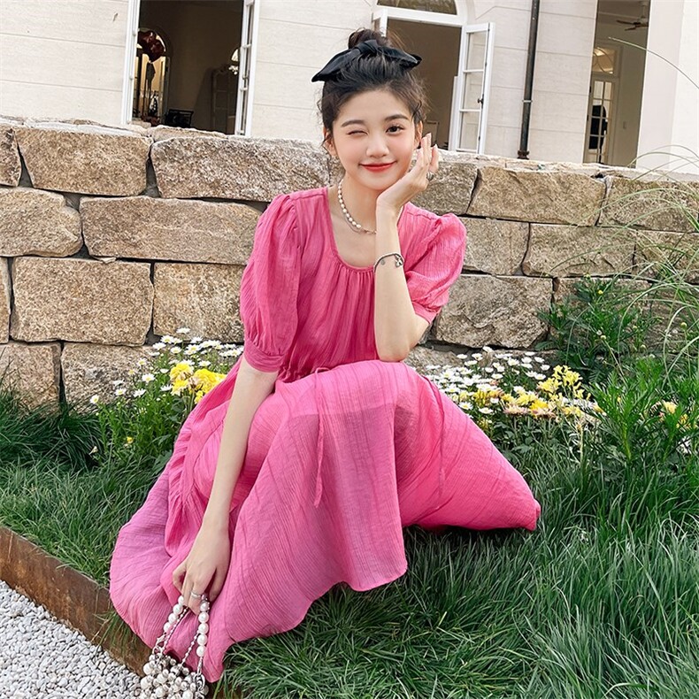 大货 已出 粉色连衣裙 251-25117-P105-K158图片