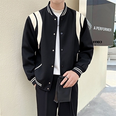 社会小伙春秋季撞色棒球服长袖个性夹克外套上衣男JK111-P100，男装夹克，电商A413