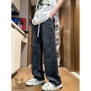 1506-1/KTX021高质量立体裤头大板型/P42垂感宽松长裤男士扎染裤图片