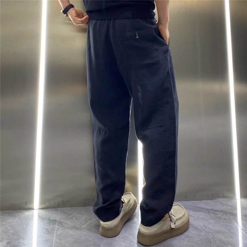 亚麻直筒宽松百搭夏季薄款大码长裤潮牌阔腿垂感速干裤男休闲裤子,女装休闲裤,星座1210-1