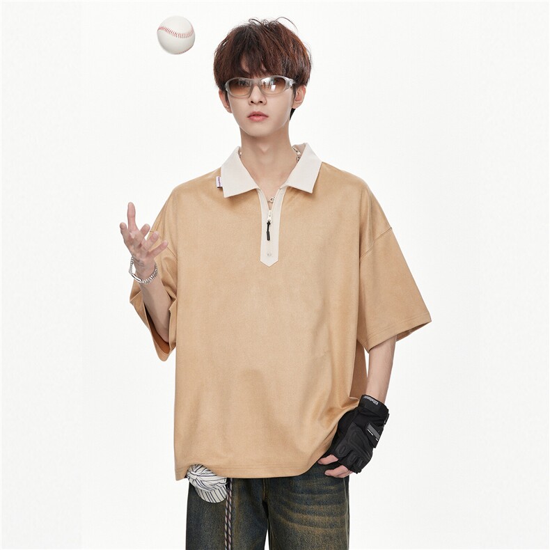 PL168-P48控78方图POLO衫男短袖夏季透气潮牌拼接撞色翻领t恤,男装T恤,星座403（原603-1）