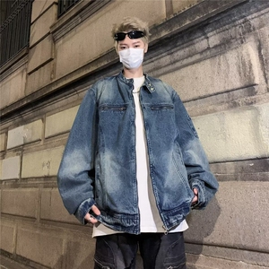 复古牛仔外套男女街头2025冬季新款短款工装夹克上衣W5898-P72